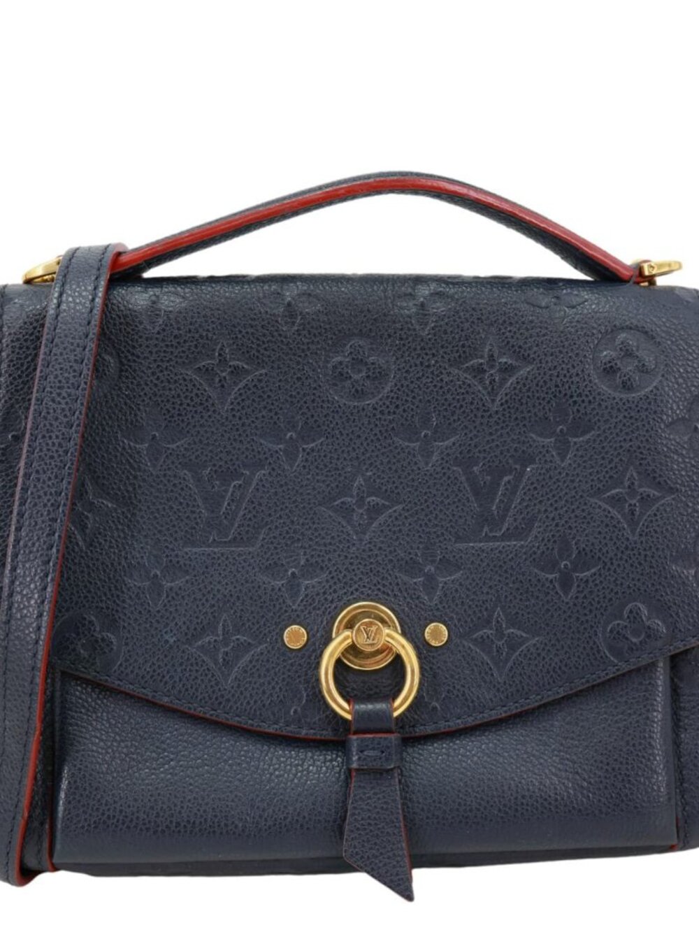 Louis Vuitton  Blanche BB Monogram Empreinte Leather Shoulder Bag Navy Blue